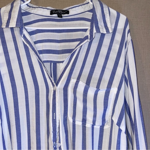 Velvet Heart Elisa Striped Roll Tab Sleeve Button Down Shirt Plus Size 3X - Picture 4 of 10